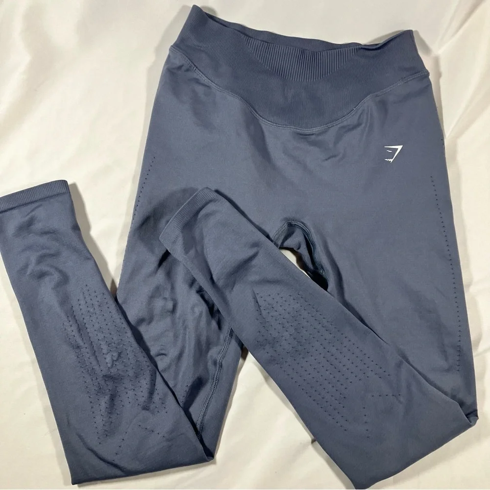 Gymshark Sweat Seamless Evening Blue leggings womens size small